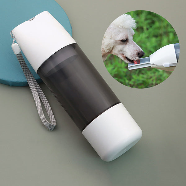 Portable Dog Water Bottle – 2-in-1 Travel Dispenser & Bowl (11.8oz)