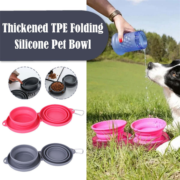Collapsible Double Dog Bowl – Portable, Foldable & Easy-Clean